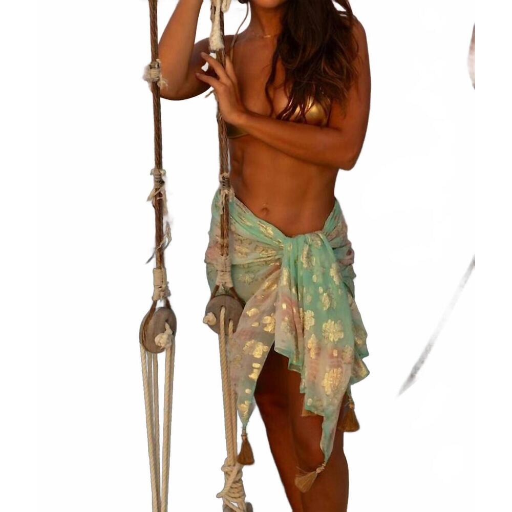 NEW BOHO MADRID women's glimmer pareos in green